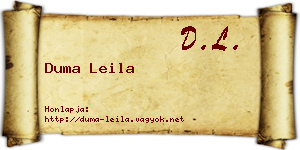 Duma Leila névjegykártya
